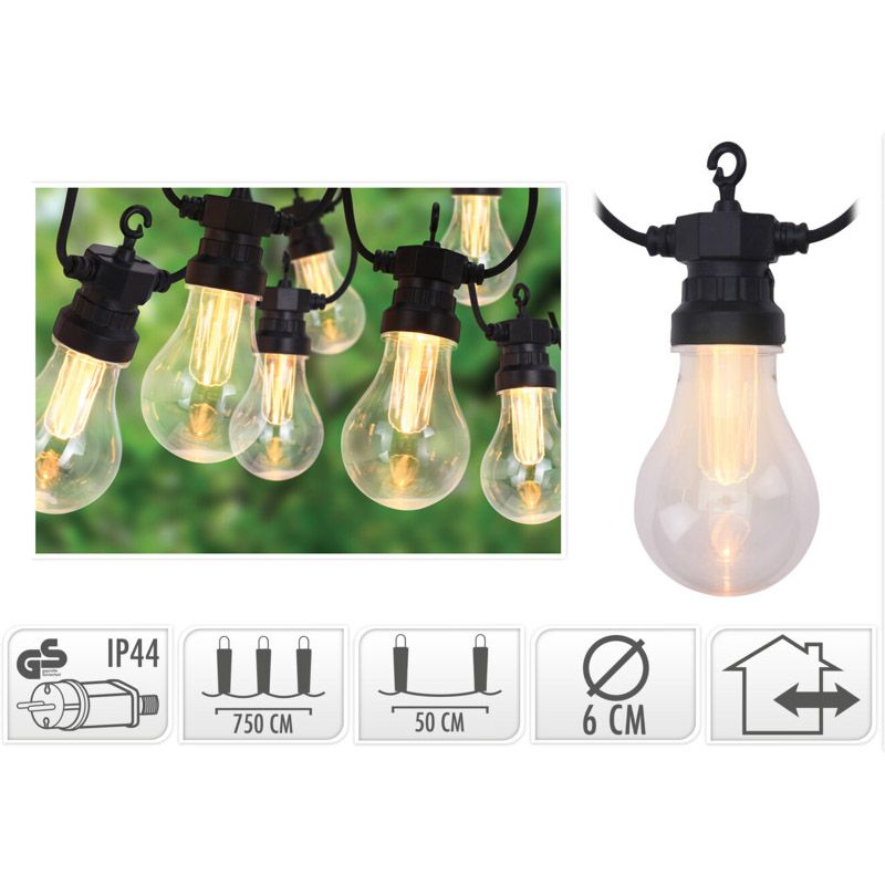 Zinloos vereist kralen Lichtsnoer met 10 LED Reflector Lampen - voor buiten - Ariës Gardens